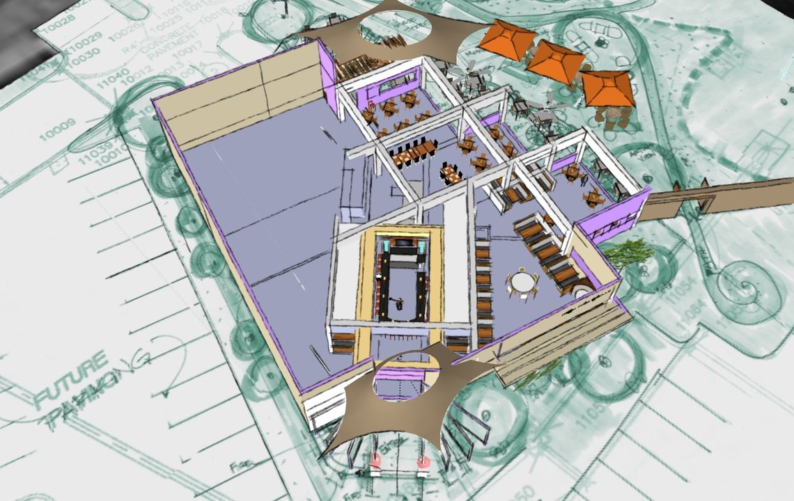 Drury Hotels Iron Fire Concept | San Antonio_bldg aerial concept3b 4 30 10